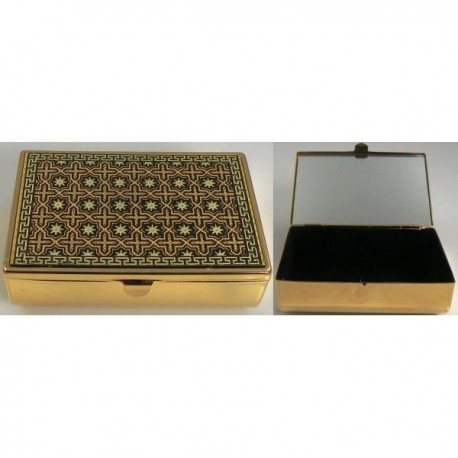 Damascene Gold Geometric Jewelry Box