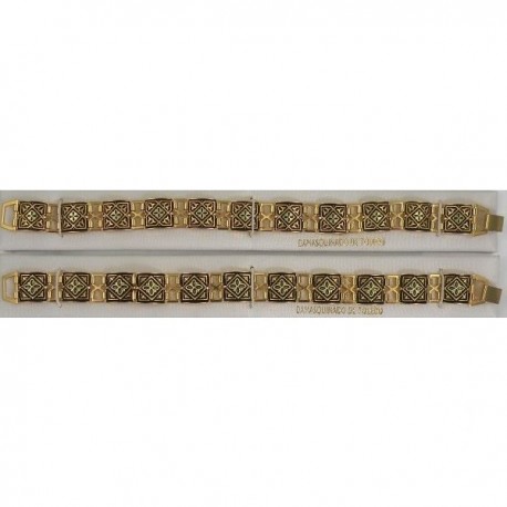 Damascene Gold Geometric Bracelet Square Style 2041 