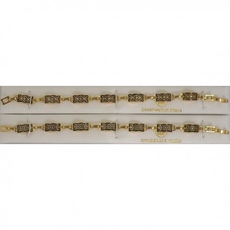 Damascene Gold Geometric Bracelet Rectangle Style 2004
