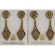 Damascene Gold Deltoid Star Drop Earrings style 2112 