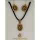 Damascene Gold Bird Rectangle Necklace and Earrings style 8403