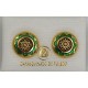 Damascene Gold and Green Enamel Star of David Earrings style 8119-1