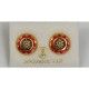Damascene Gold and Red Enamel Star of David Earrings style 8119
