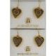 Damascene Gold Star Heart Earrings