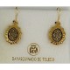 Damascene Gold Star of David Oval Earrings