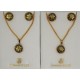 Damascene Gold Flower Earrings and Necklace Style 3433
