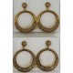 Damascene Gold Star of David Hoop Earrings