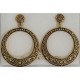 Damascene Gold Geometric Hoop Earrings