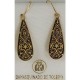 Damascene Gold Star of David Teardrop Earrings style 3104