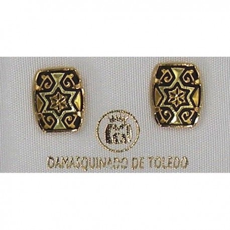Damascene Gold Star of David Earrings Style 3115