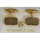 Damascene Gold Mens Cufflinks Rectangle Geometric 2529
