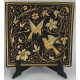 Damascene Gold Square Bird Decor Plate
