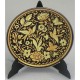 Damascene Gold Round Bird Decorative Plate