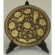 Damascene Gold Round Bird Decor Plate
