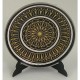 Damascene Gold and Silver Geometric Round Decor Plate