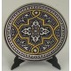 Damascene Gold and Silver Geometric Round Decor Plate 1