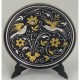 Damascene Gold Silver Bird Round Decor Plate 6