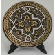 Damascene Gold Silver Geometric Round Decor Plate 1