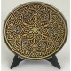 Damascene Gold Geometric Round Deco Plate