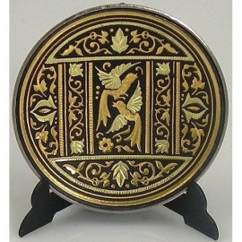 Damascene Gold Bird Decorative Plate 3