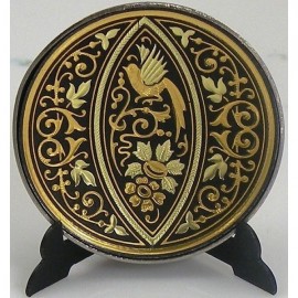 Damascene Gold Bird Decorative Plate 10