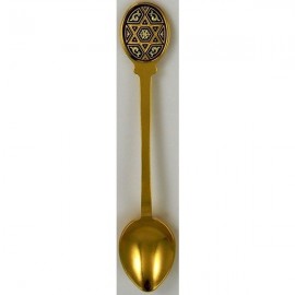 Damascene Gold David Star Decorative Spoon 8583