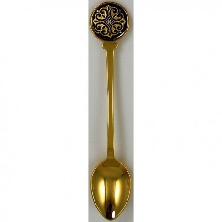 Damascene Gold Geometric Decorative Spoon 8581