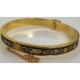 Damascene Gold Bird Bangle Bracelet 69x63mm Oval