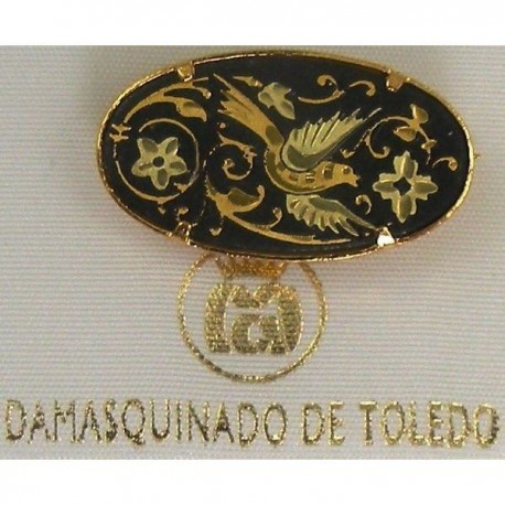 Damascene Gold Bird Oval Brooch style 2200