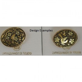  Damascene Gold Bird Oval Brooch style 2234