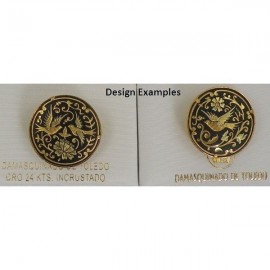 Damascene Gold Bird Round Brooch style 2240