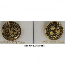 Damascene Gold Bird Round Brooch style 8700