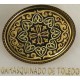 Damascene Gold Geometric Oval Brooch style 8701