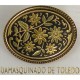 Damascene Gold Flower Oval Brooch style 8701