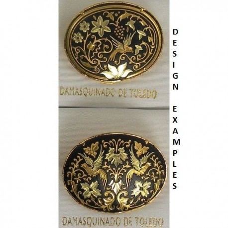 Damascene Gold Bird Oval Brooch style 2206