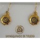 Damascene Gold Star Round Drop Earrings