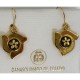 Damascene Gold Flower Drop Earrings style 8111