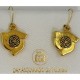 Damascene Gold Geometric Flower Drop Earrings style 8111