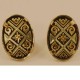 Damascene Gold Oval Geometric Earrings Style 2118