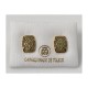 Damascene Gold Geometric Earrings 11x9mm Rectangle