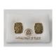 Damascene Gold Geometric Earrings 11x9mm Rectangle