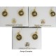 Damascene Gold Drop Earrings Bird 12mm Round