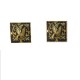 Damascene Gold Bird Earrings 12mm Square