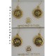 Damascene Gold Bird Round Drop Earrings style 8103