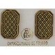 Damascene Gold Geometric Rectangle Stud Earrings