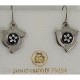 Damascene Silver Flower Flower Drop Earrings style 9111