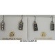 Damascene Silver Geometric Rectangle Drop Earrings style 9108