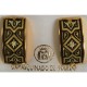 Damascene Gold Geometric Rectangle Stud Earrings style 2122