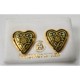 Damascene Gold Earrings Star 15mm Heart