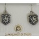 Damascene Silver Bird Shield Drop Earrings